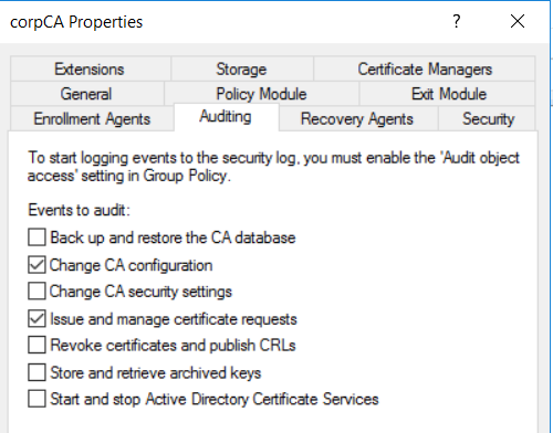 CA Audit config